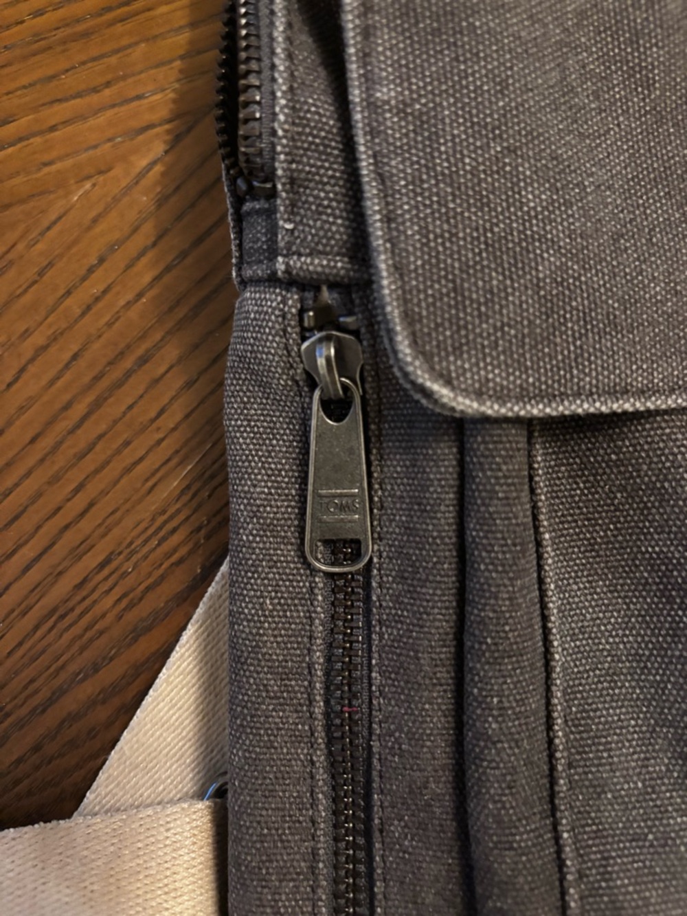 TOMS Canvas Backpack Gray Laptop Travel Casual Flap Snap Closure Unisex - Picture 7 of 11